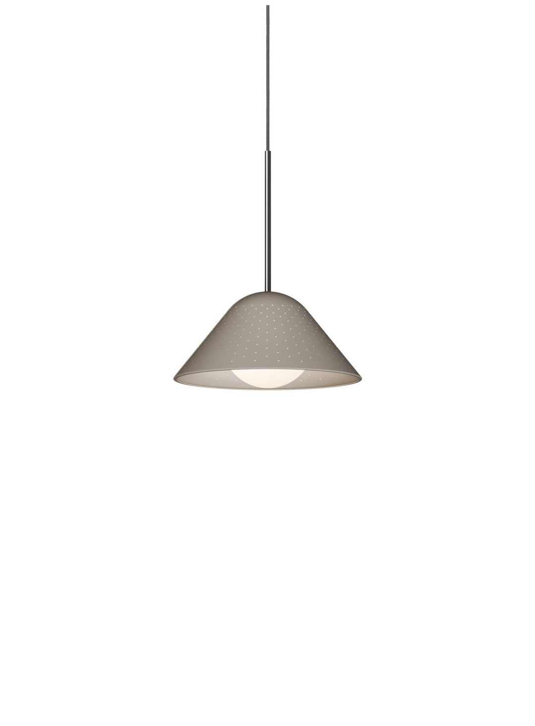Lampe Bola Bell Pablo Designs, une suspension LED chaleureuse pour salle à manger, cuisine ou salon. taupe