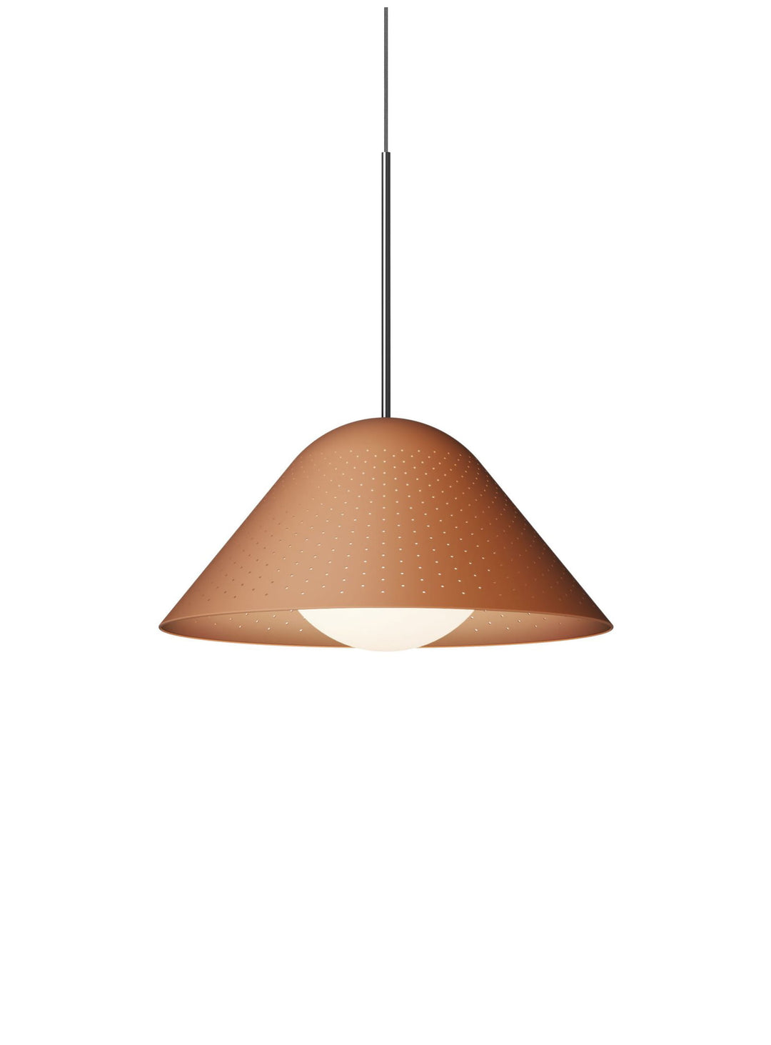Suspension Bola Bell Pablo Designs, une lampe décorative au design minimaliste et aux finitions mates. argile