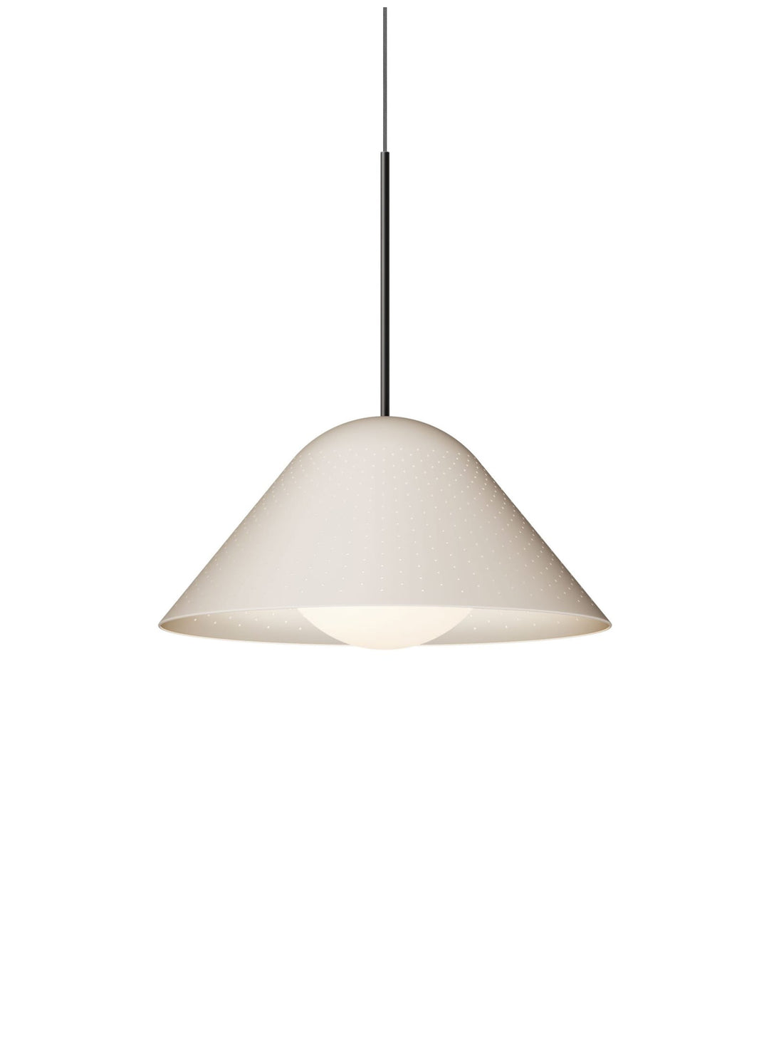 Suspension Bola Bell Pablo Designs, disponible en trois tailles pour créer un éclairage élégant et graphique. sable