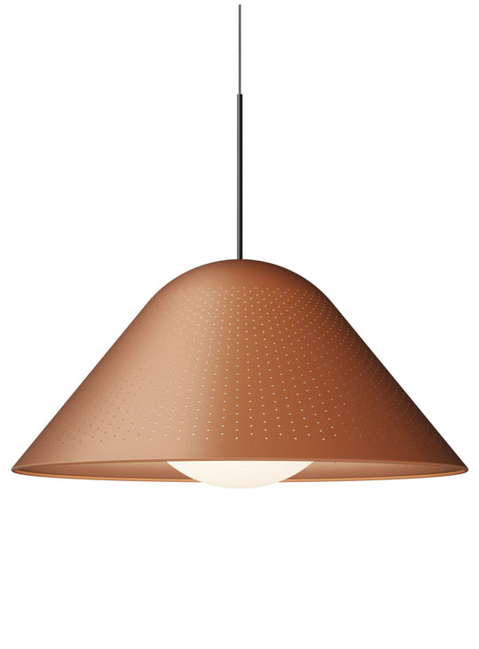Suspension Bola Bell Pablo Designs, parfaite pour une installation seule, en ligne ou en grappe lumineuse. argile