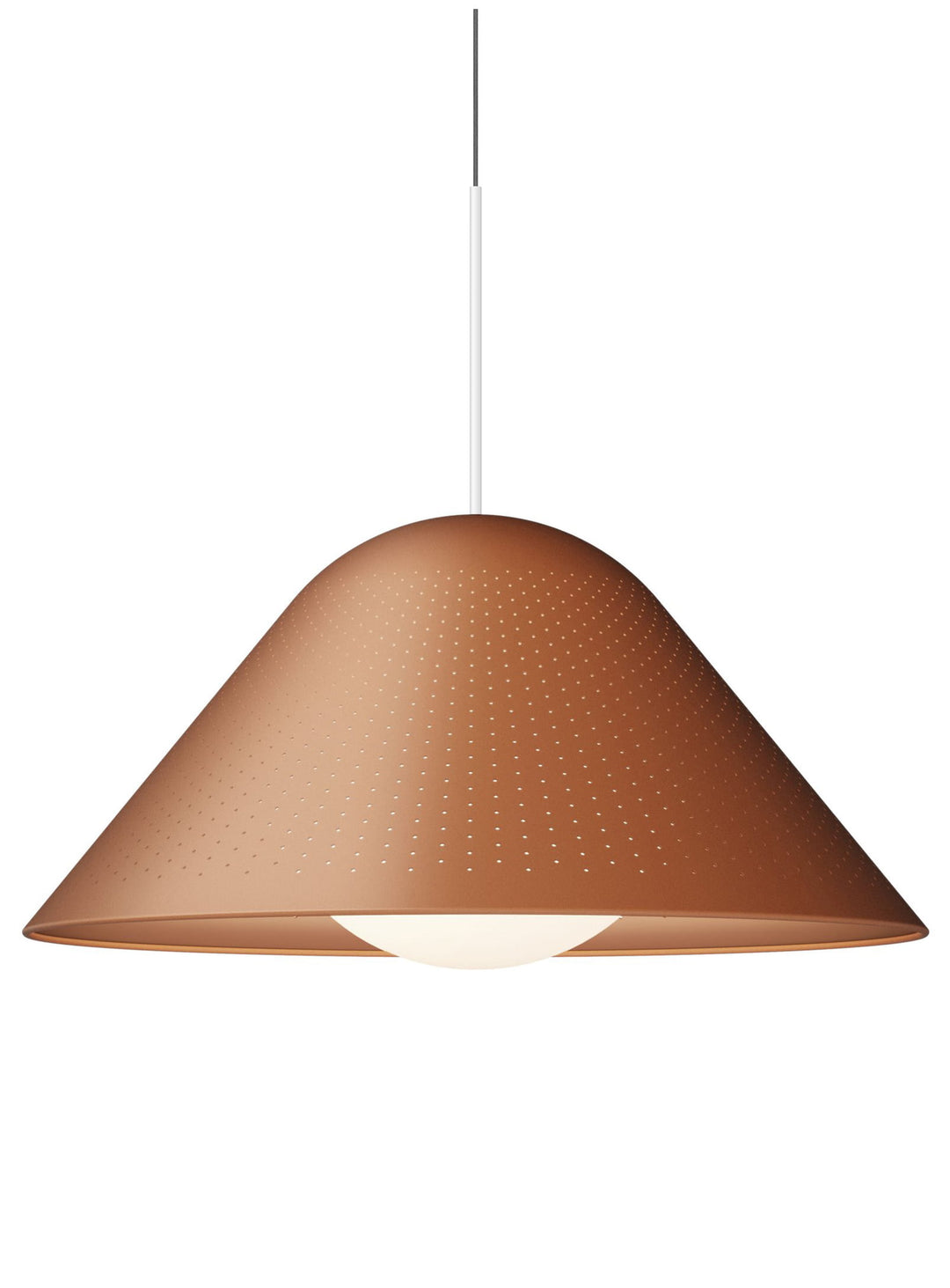 Suspension Bola Bell Pablo Designs, avec lumière chaude réglable pour créer une ambiance sur mesure. argile