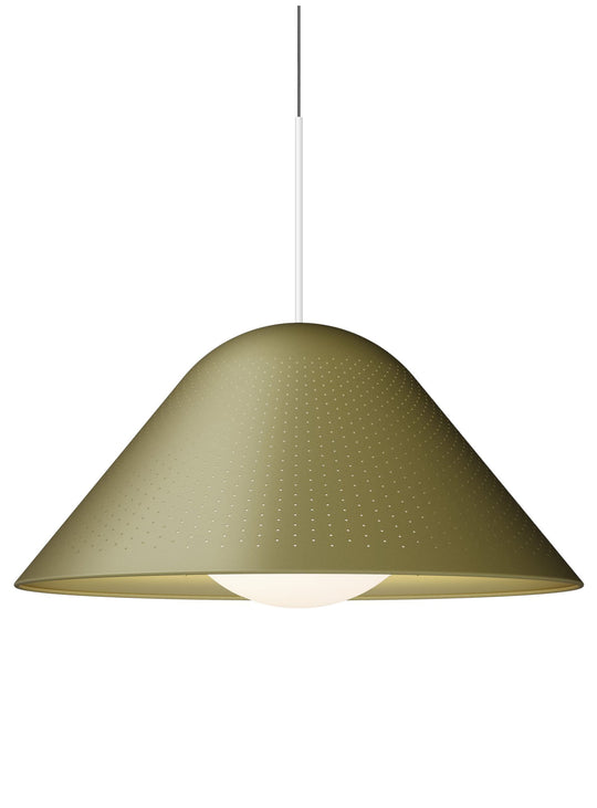 Suspension Bola Bell Pablo Designs, un luminaire élégant pensé pour diffuser une lumière douce et ciblée. mousse