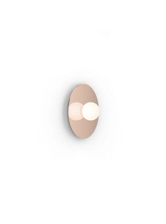 Plafonnier Bola Disc Flush Pablo Designs, une lumière LED chaude et homogène jusqu’à 1625 lumens. or rose