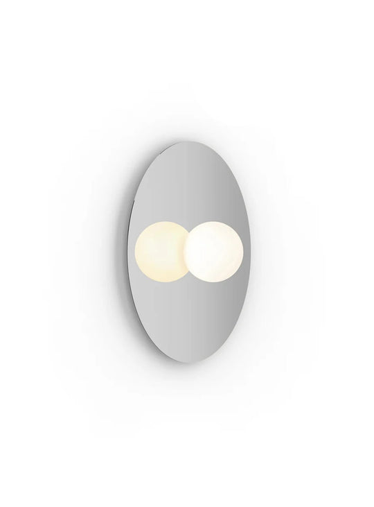 Plafonnier Bola Disc Flush Pablo Designs, un luminaire LED polyvalent pour une lumière douce et personnalisable. chrome