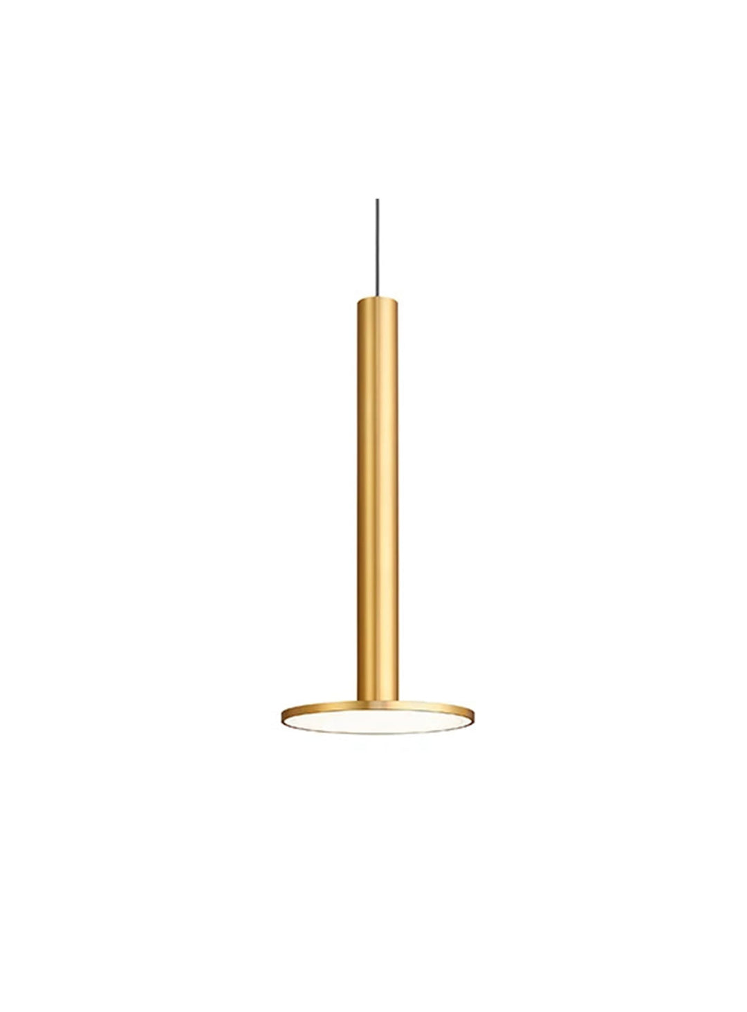 La lampe suspendue Cielo XL de Pablo Designs combine silhouette élancée, aluminium raffiné et éclairage chaleureux. laiton