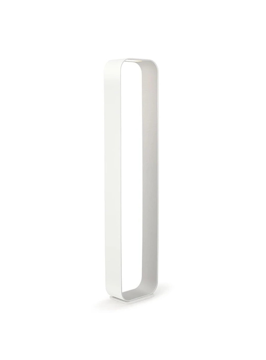 Lampe sur pied Contour de Pablo Designs : cadre ouvert, lumière LED chaleureuse et structure fine en aluminium. blanc