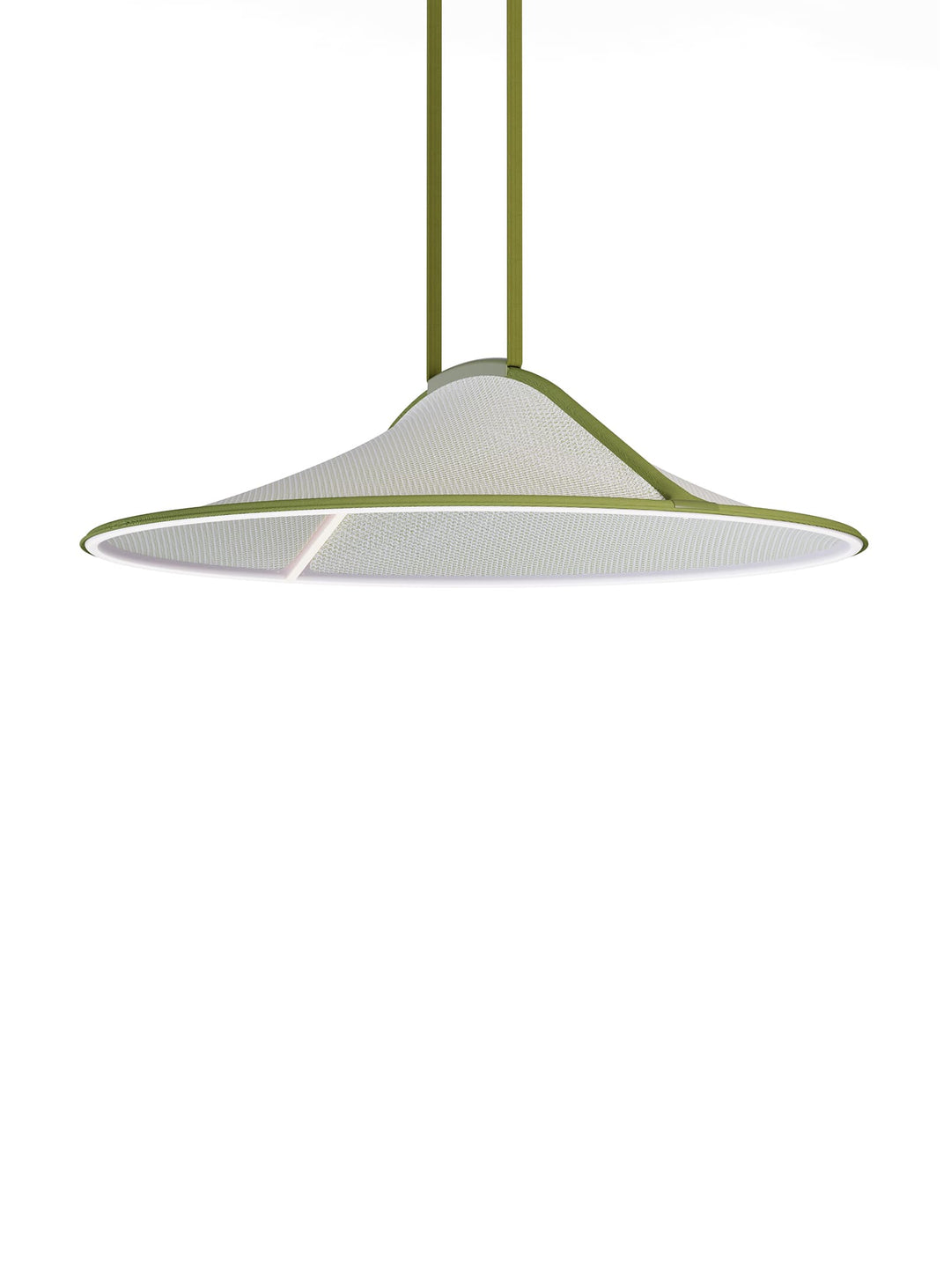 La lampe suspendue Pantaya de Pablo Designs transforme la lumière en un halo doux grâce à sa maille tricotée. olive, 39