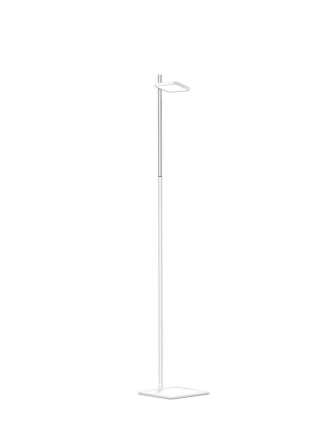 La lampe sur pied Talia de Pablo Designs possède un abat-jour orientable à 180° pour un éclairage précis. blanc et argent