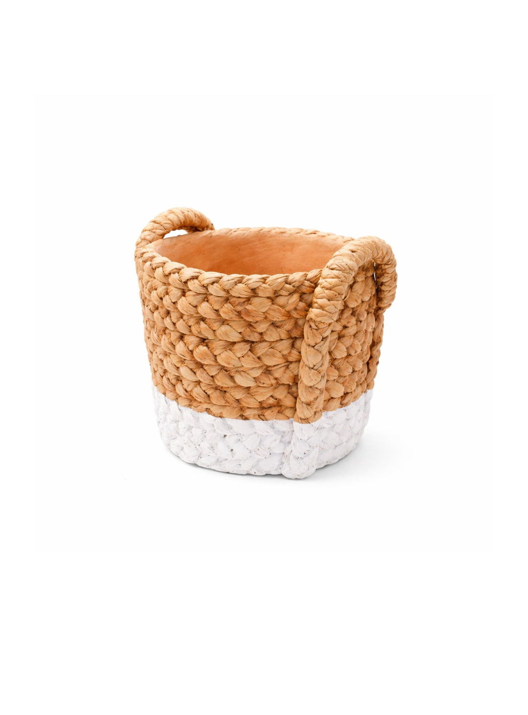 Cache-pot en ciment Paco grand format, idéal pour plantes volumineuses et déco moderne. blanc
