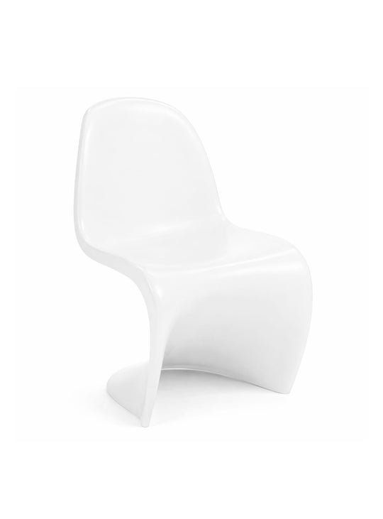 Craquez pour la chaise à dîner Nüspace Panton, design sculptural et esprit pop assumé. blanc