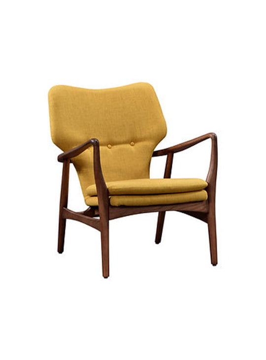 Détendez-vous dans le fauteuil Peggy : confort, style moderne et allure chaleureuse. Jaune.