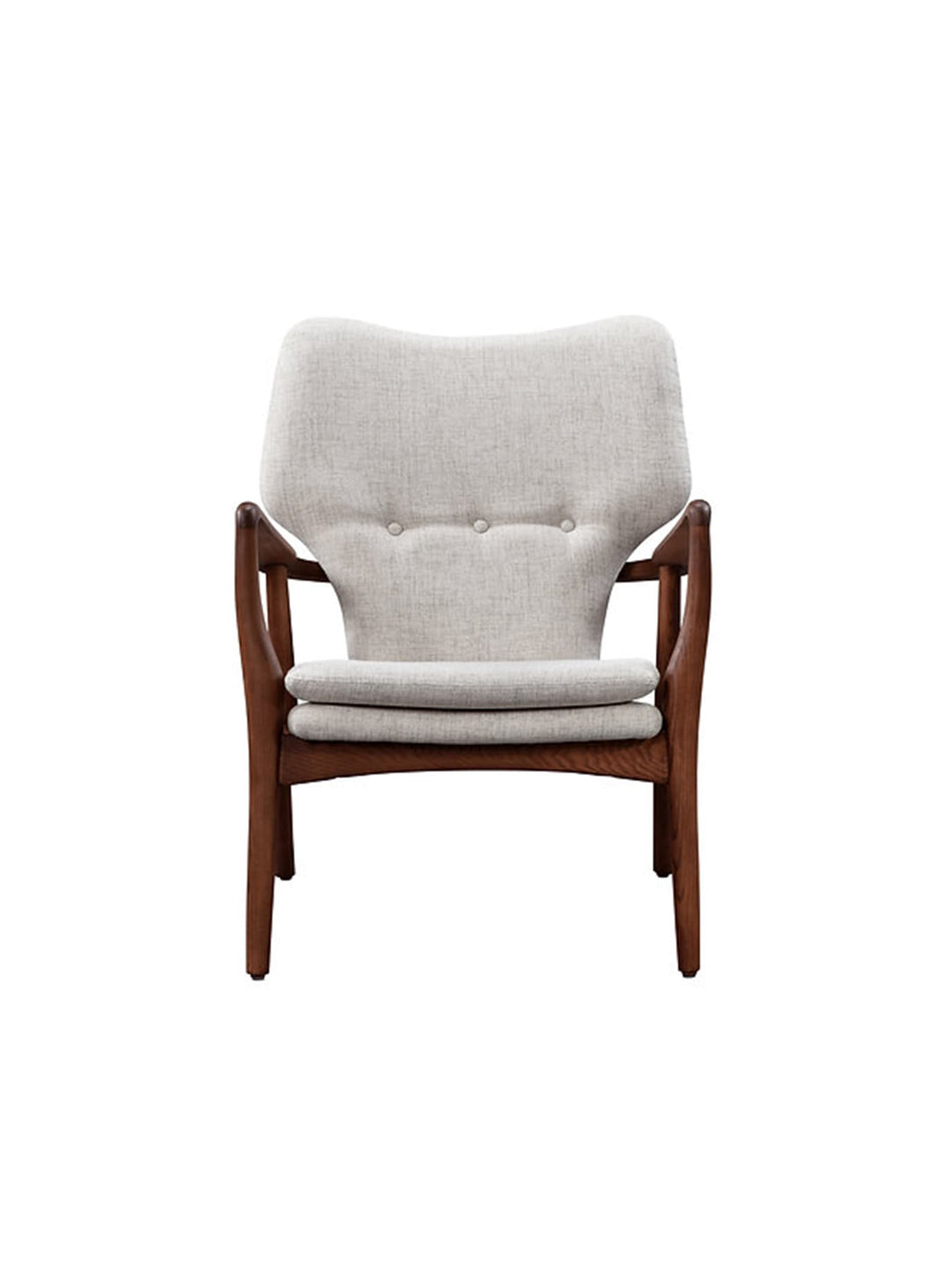 Peggy, fauteuil design intemporel qui allie courbes confortables et silhouette moderne. Beige.