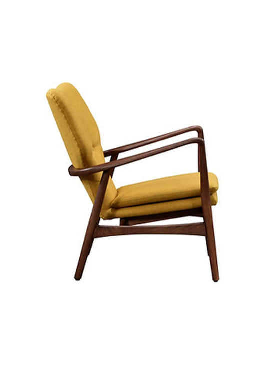 Fauteuil Peggy : pièce maîtresse chic, idéale pour salon, chambre ou coin lecture. Jaune.