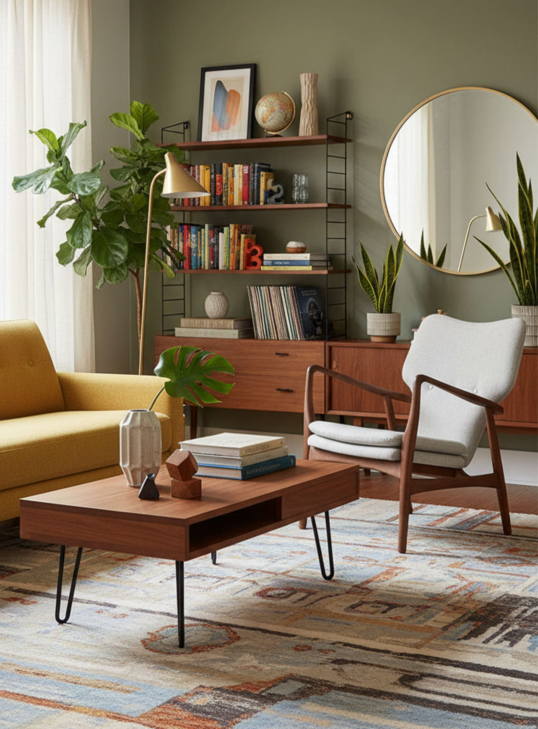 Fauteuil Peggy : structure en noyer et assise moelleuse pour un confort chic et intemporel. Beige.