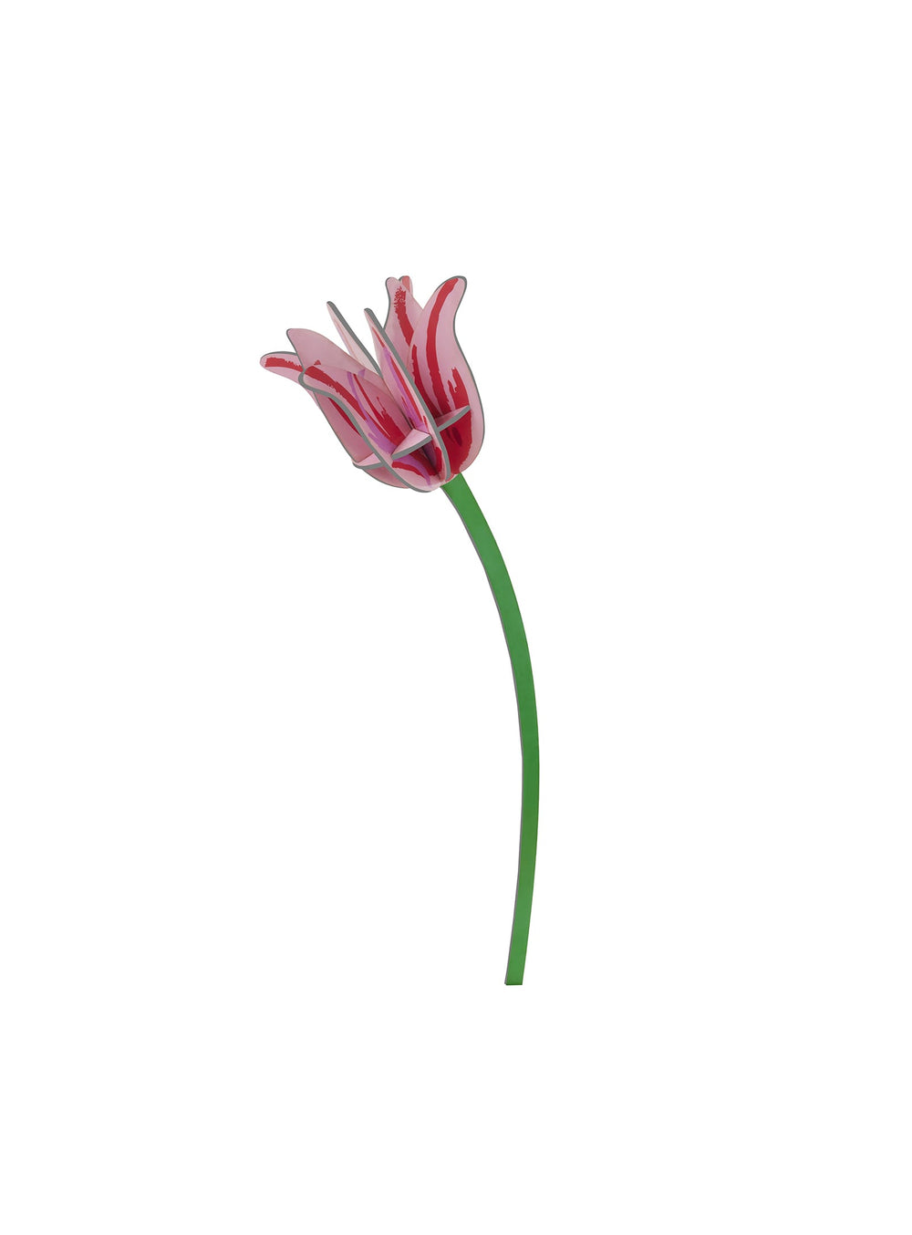 Fleur décorative Tulipe Rose Studio ROOF : design floral contemporain en carton recyclé.