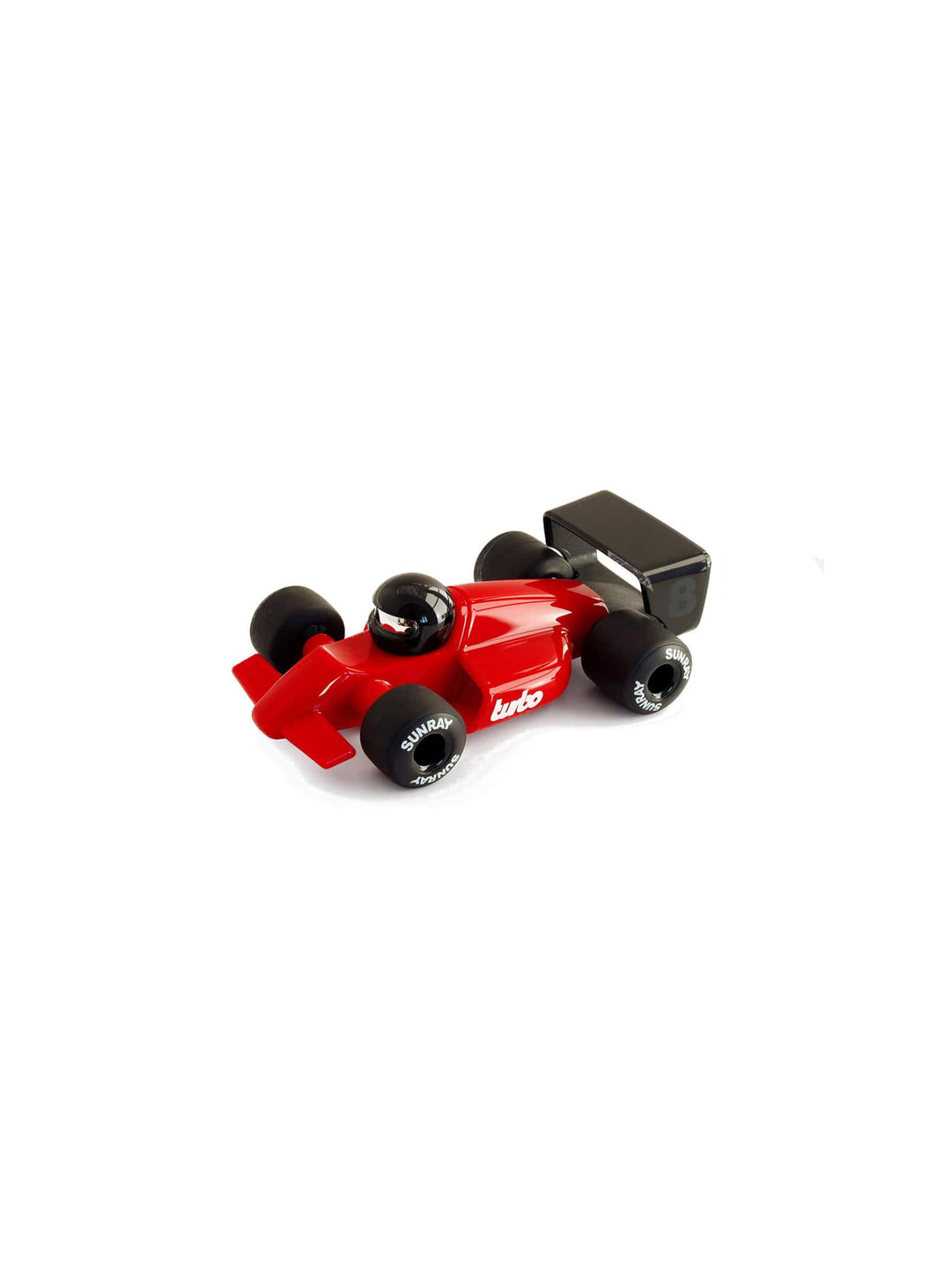 Voiture Turbo Playforever, design anguleux et couleurs explosives façon rétro racing. turbo