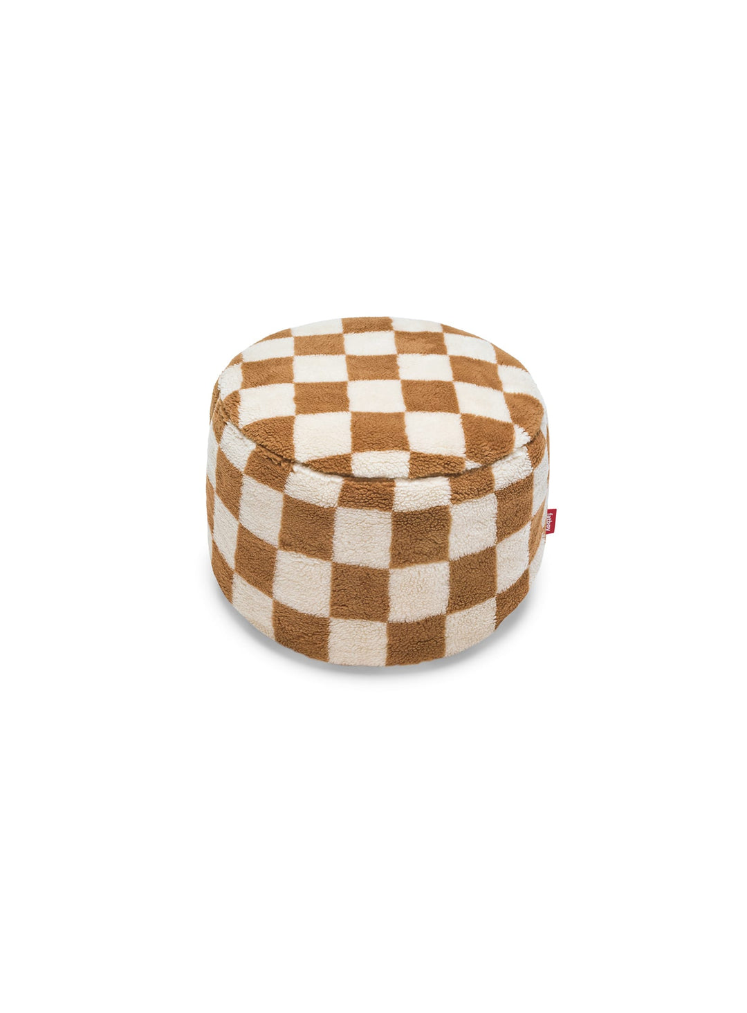 Pouf Point Teddy Chess de Fatboy doux et chaleureux, apporte style et confort à l’intérieur. amande et creme
