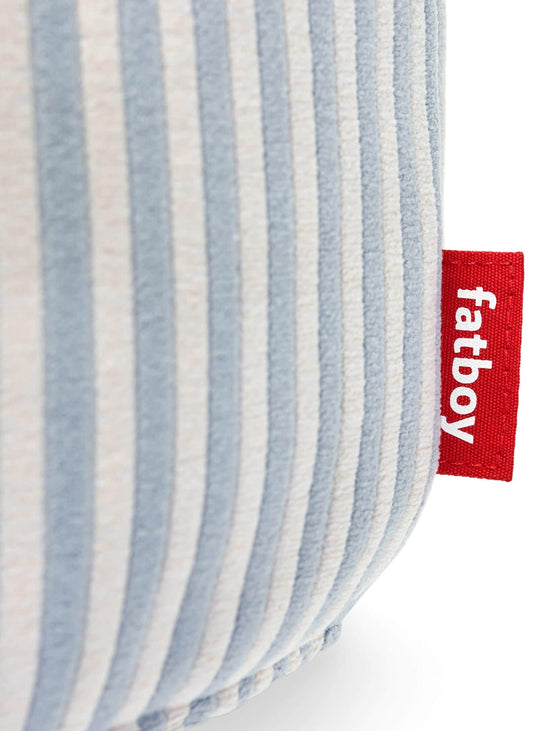 Pouf Point Terry de Fatboy compact et stable, parfait pour salon ou chambre. bleu et crème