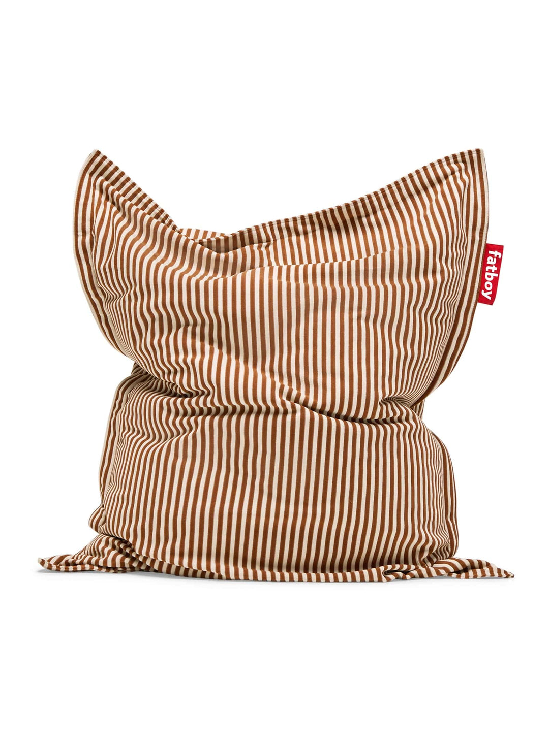 Pouf Slim Terry doux et chaleureux, idéal pour salon, chambre ou coin lecture. cognac et crème