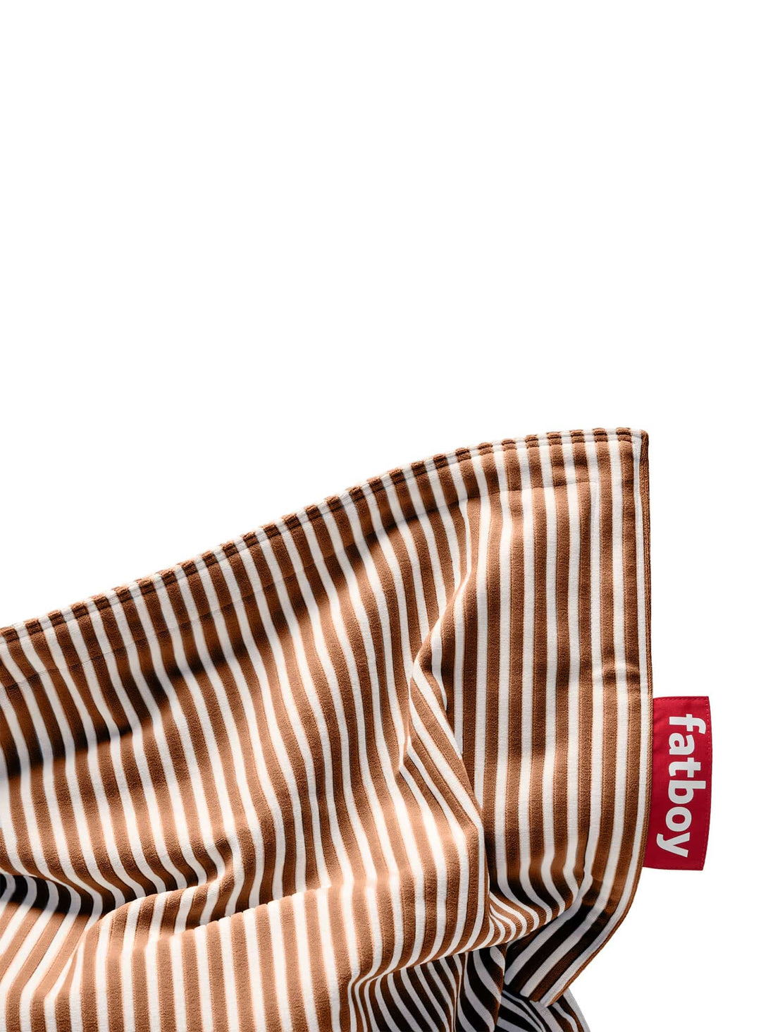 Pouf Slim Terry confortable et compact, parfait pour les intérieurs modernes. cognac et crème