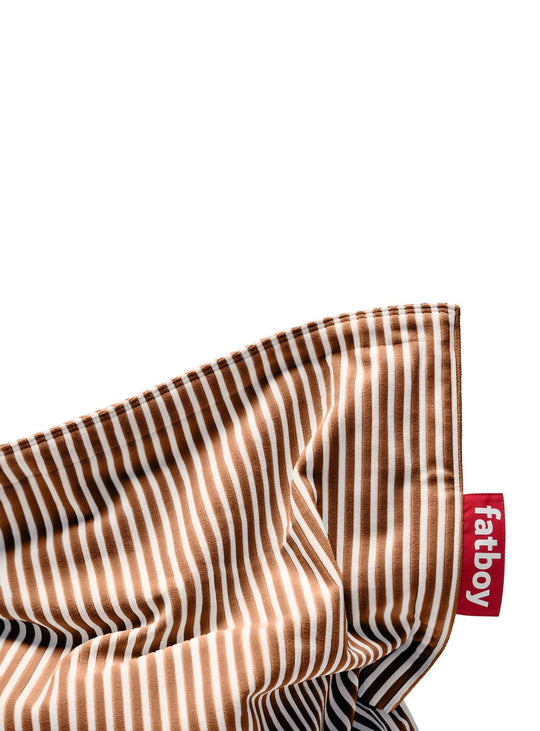 Pouf Slim Terry confortable et compact, parfait pour les intérieurs modernes. cognac et crème