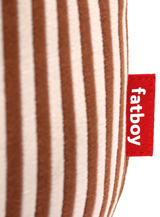 Pouf Point Terry de Fatboy multifonction, repose-pieds, siège ou table d’appoint. cognac et crème