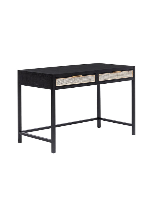Optez pour le bureau Rattan, un meuble chaleureux au style bohème chic. noir