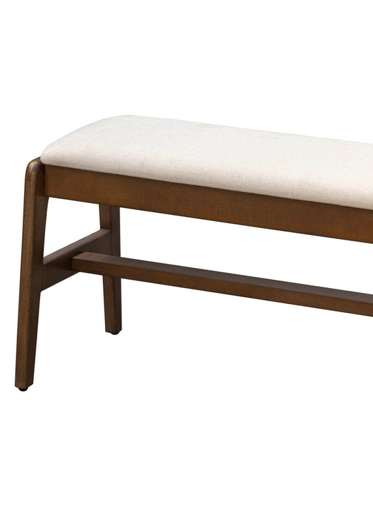 Banc Remix : pieds fuselés et style artisanal élégant. Creme.