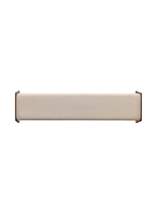 Banc Remix : mélange coton-lin et bois massif durable. Creme.