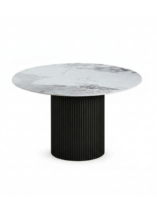 Table à dîner Roman, un plateau en céramique résistant aux rayures, aux taches et à l’eau. noir