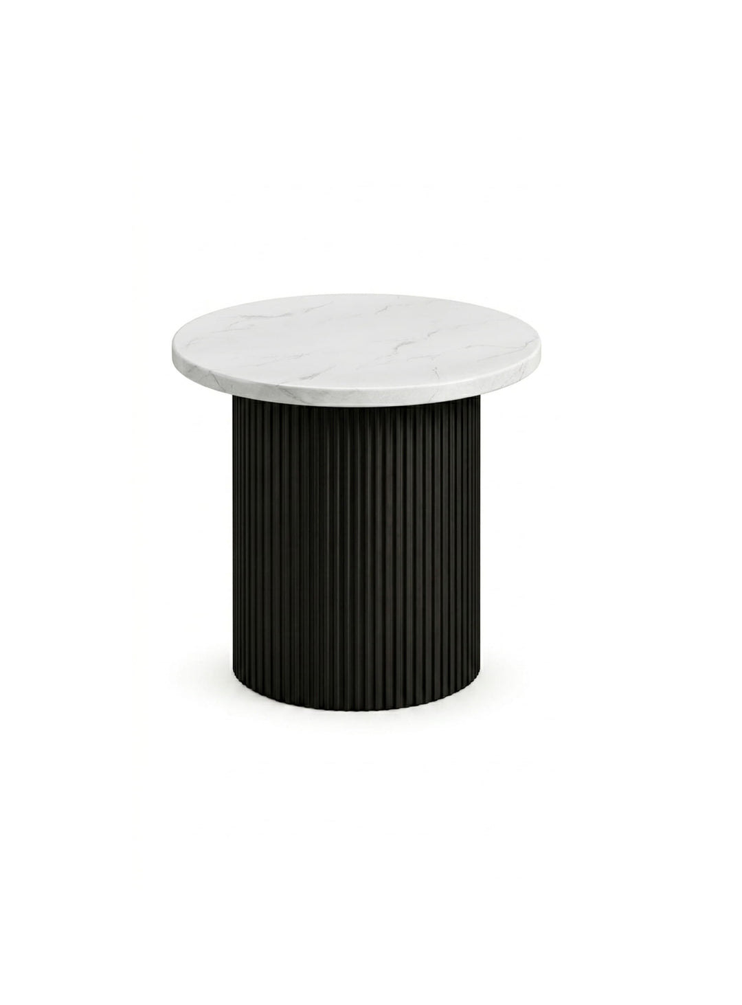 Table d’appoint Roman, une table ronde compacte idéale près d’un sofa, d’un fauteuil ou d’un lit. noir