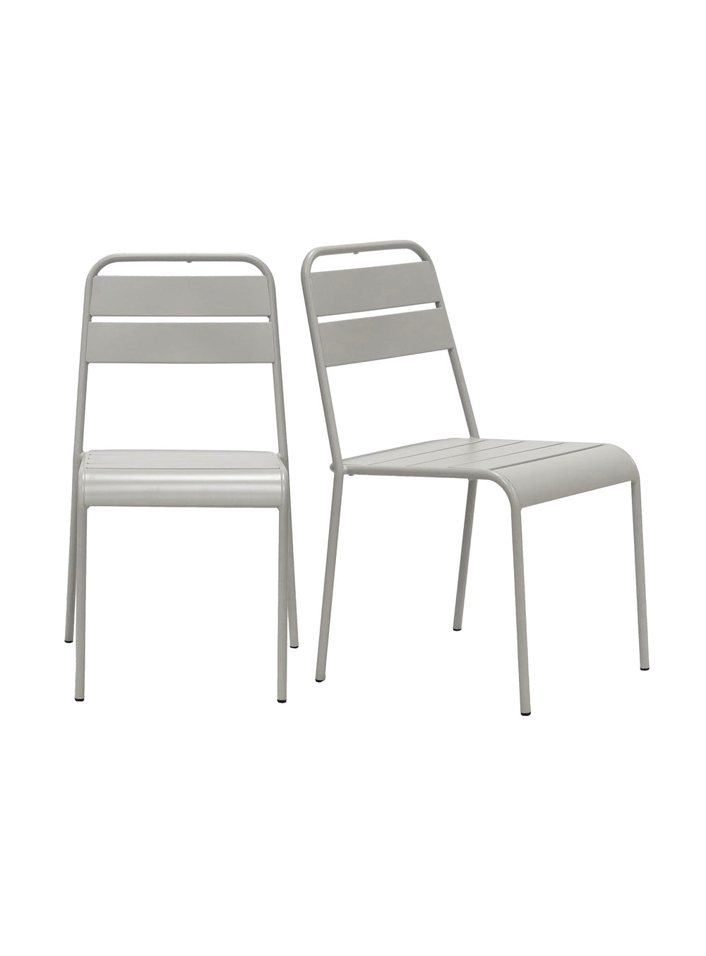 Chaise Rosco en acier thermolaqué résistante aux intempéries. gris