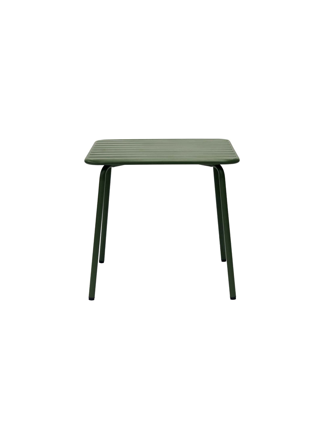 Rosco, table de jardin carrée pour 4, en acier thermolaqué. vert
