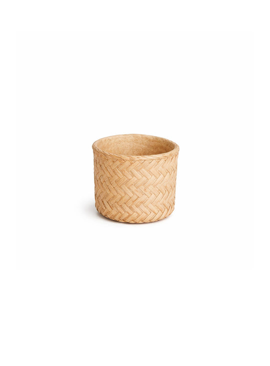 Cache-pots en ciment Ruben avec motifs chevron, design élégant pour sublimer vos plantes. petit