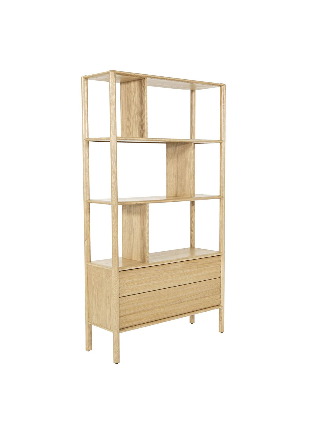 Runway : bibliothèque en chêne massif au style épuré et raffiné.