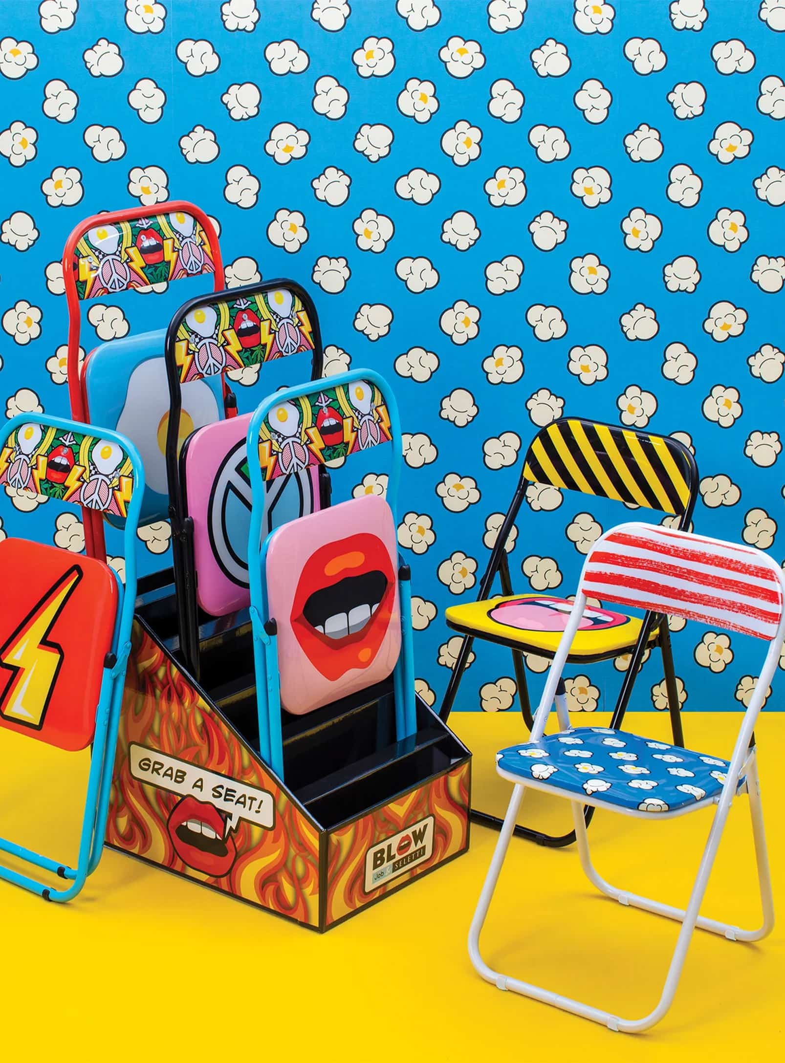 極美品 Seletti ブローマウス 折りたたみ Folding Chair Blow: Folding Chair with Mouth Design - Seletti – Nüspace