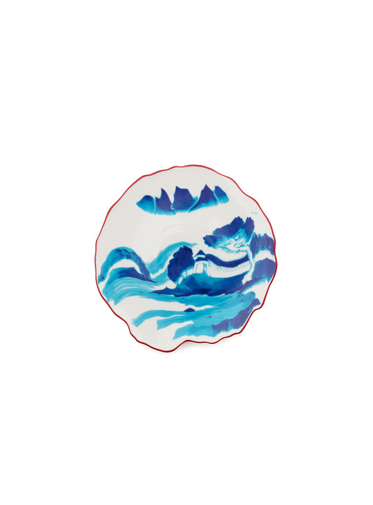 Assiette dessert Classics on Acid Seletti x Diesel Living : assiette design artistique. melting landscape