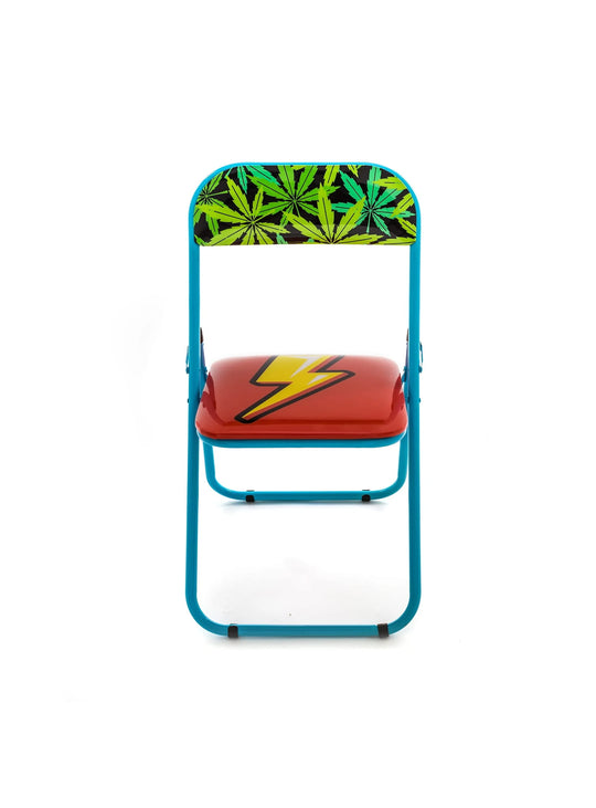 Chaise pliante Blow Flash de Seletti mobilier pliant coloré et audacieux.