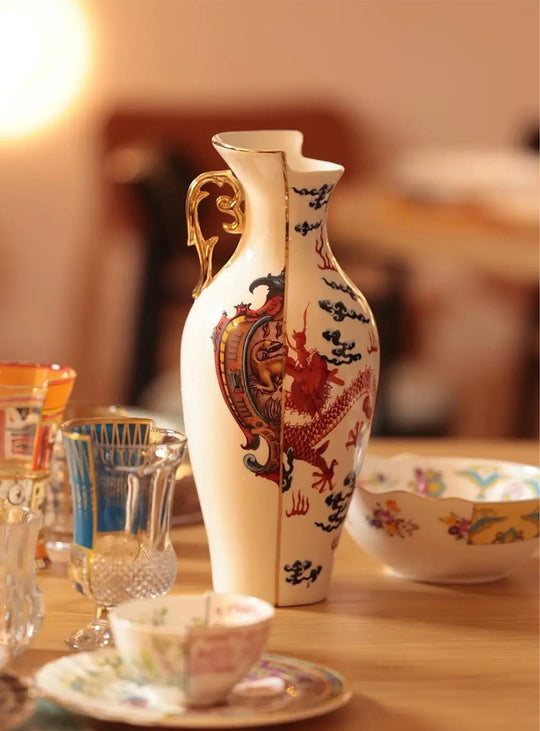 Vase Hybrid Adelma de Seletti, vase en Bone China au design signé Ctrl-Zak.