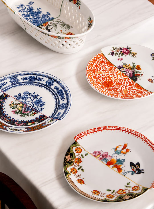 Assiette à pain Hybrid de Seletti, porcelaine design aux décors artistiques.