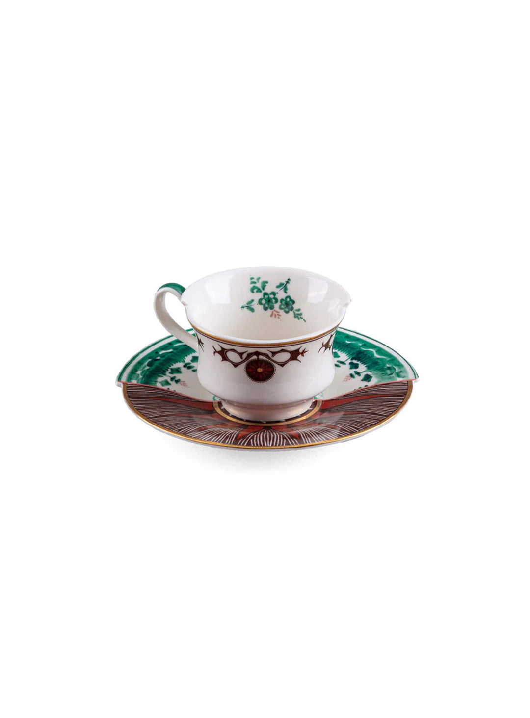 Tasse à café Hybrid de Seletti, porcelaine fine avec soucoupe assortie. chuchuito