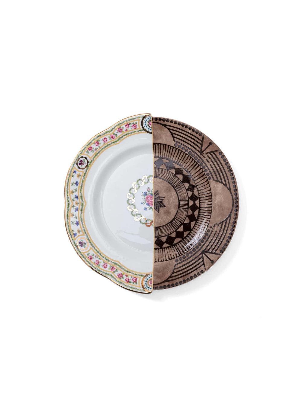 Assiette plate Hybrid Seletti : des décors inspirés des traditions orientales et occidentales. hobyo