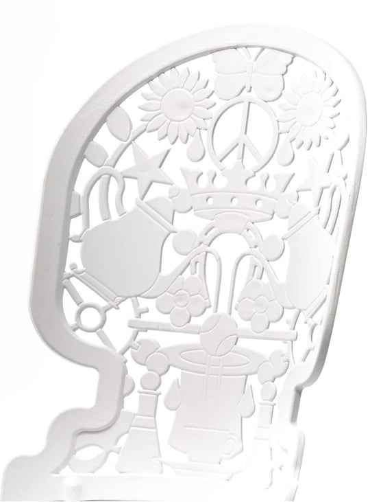 Chaise Industry Seletti : chaise design, style avant-garde et motifs sculptés. blanc