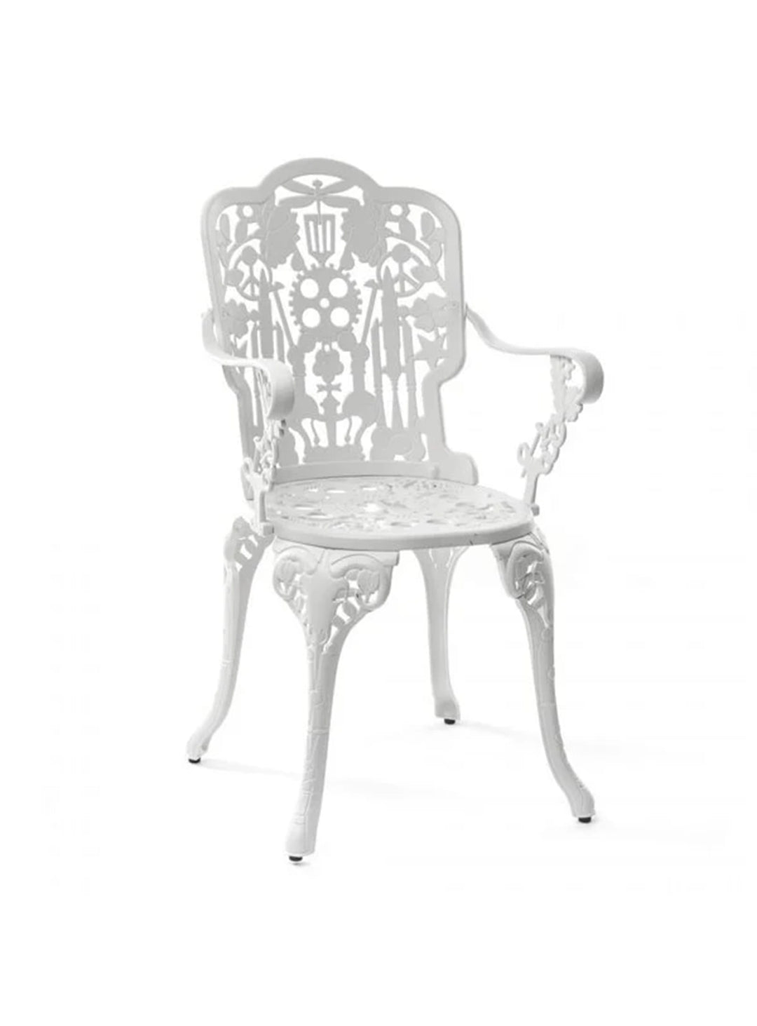 Chaise Industry avec accoudoirs Seletti : fauteuil extérieur design, métal sculptural. blanc