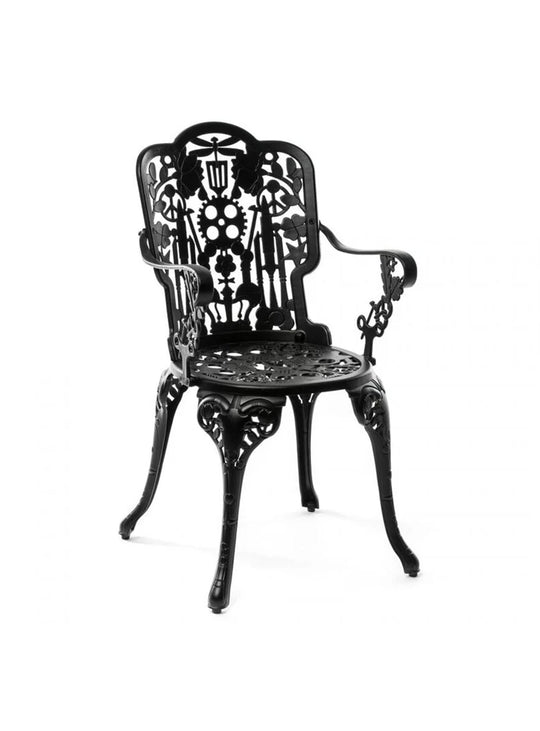 Chaise Industry avec accoudoirs Seletti : chaise design, motifs artistiques et style unique. noir