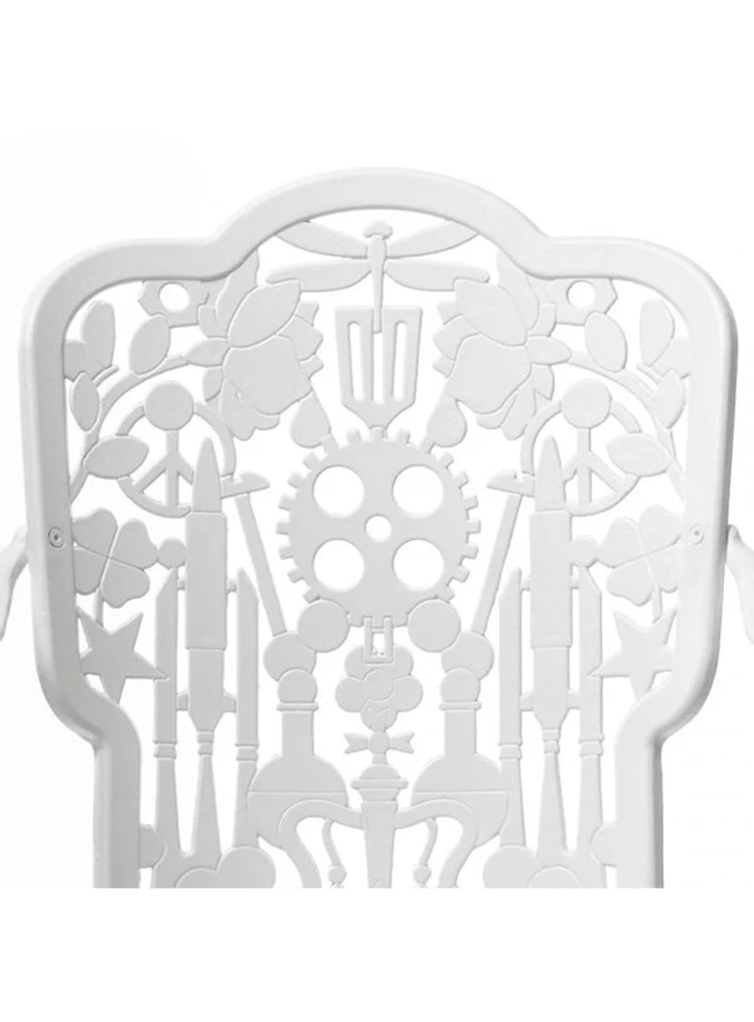 Chaise Industry avec accoudoirs Seletti : chaise design, aluminium et motifs sculptés. blanc