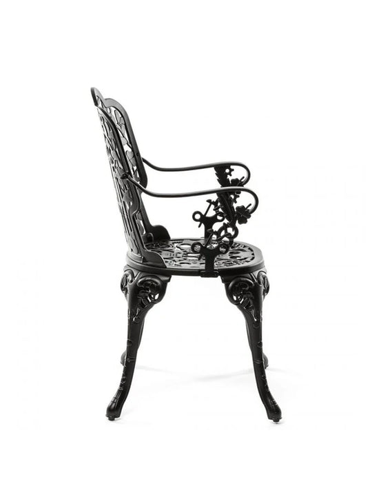 Chaise Industry avec accoudoirs Seletti : chaise moderne, style avant-garde et sculptural. noir