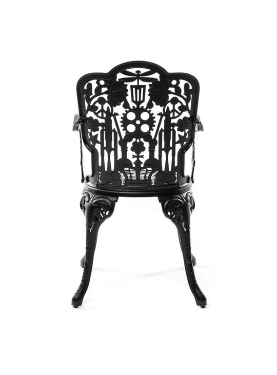 Chaise Industry avec accoudoirs Seletti : chaise design extérieur, style artistique audacieux. noir