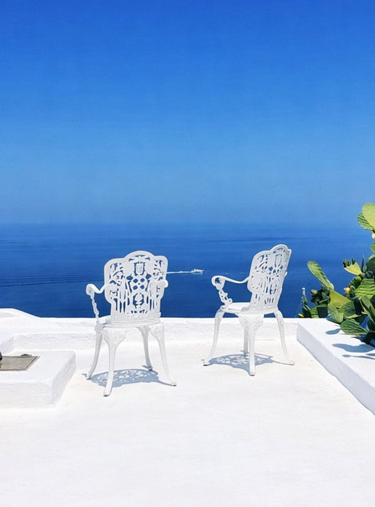 Chaise Industry avec accoudoirs Seletti : chaise design extérieur en aluminium artistique. blanc