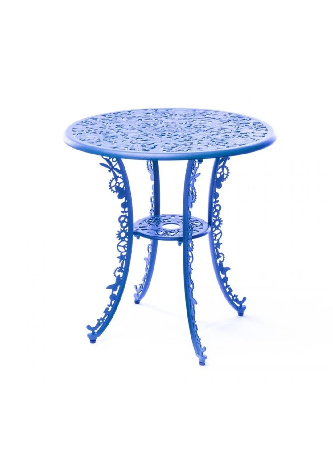 Table ronde Industry Seletti : table extérieure design, style artistique et contemporain. bleu